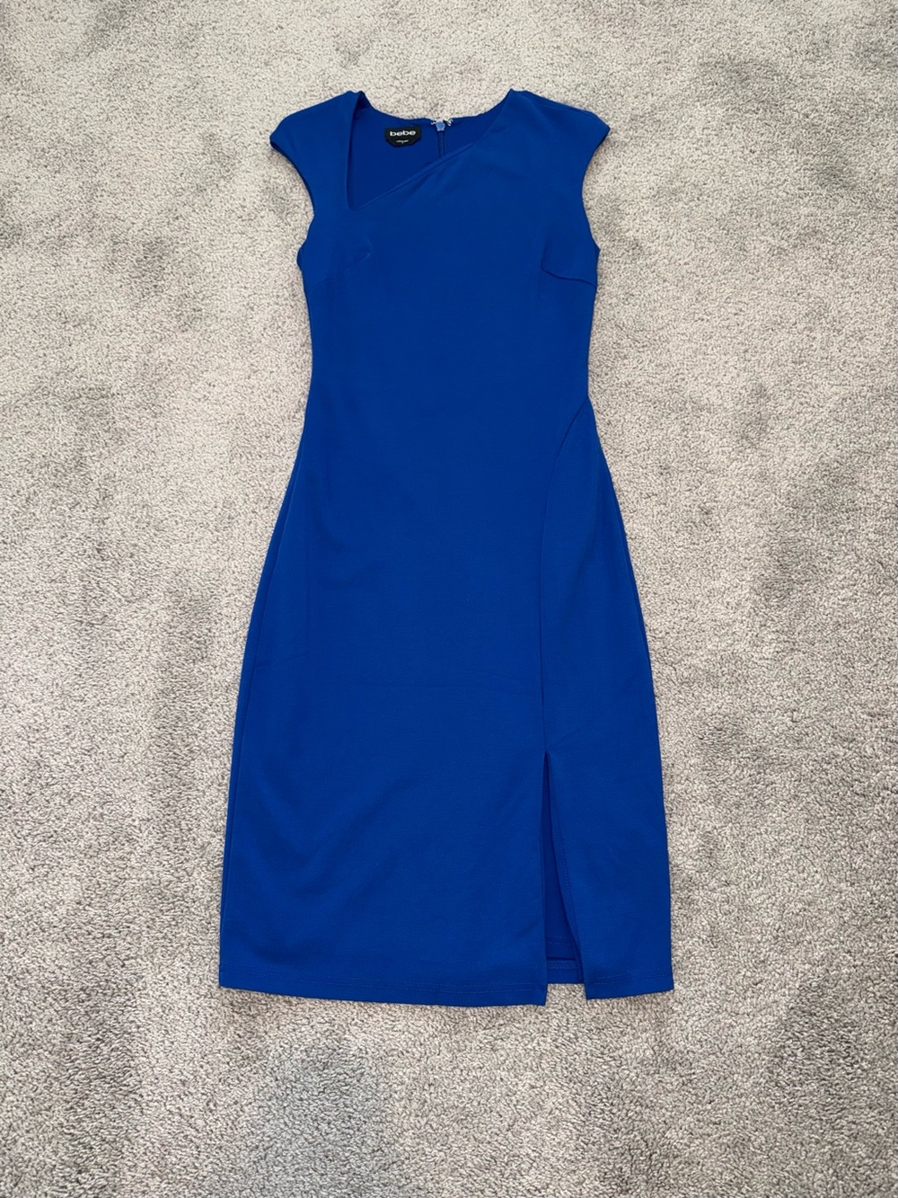 bebe Royal Blue Cap-Sleeve Midi Dress